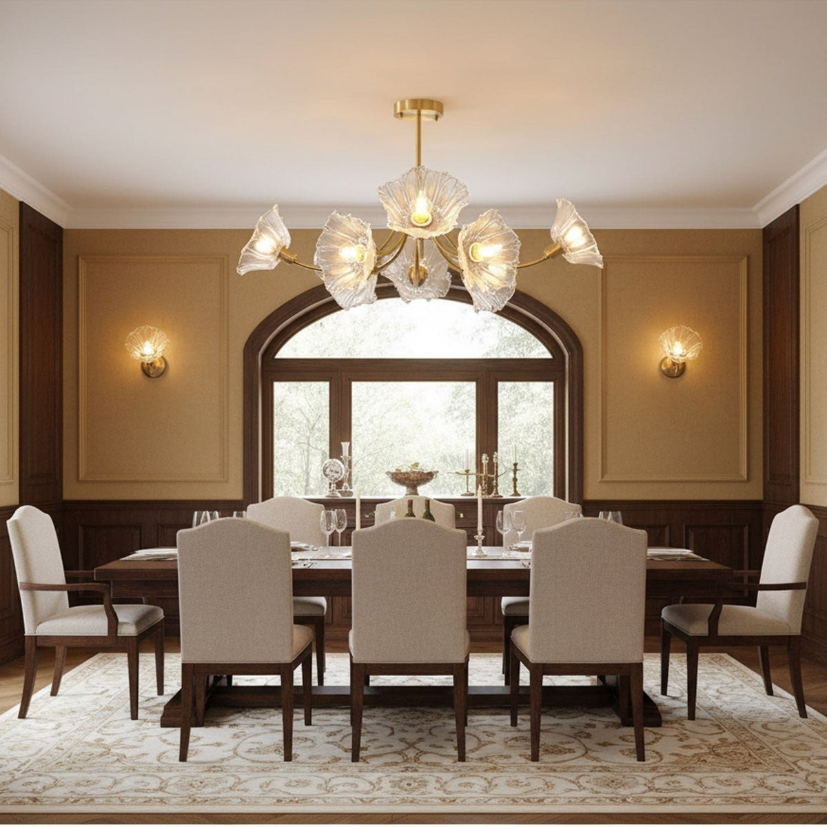 Petal Bloom Glass Chandelier Layered Floral Fixture