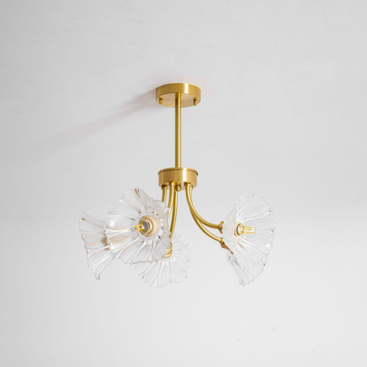 Petal Bloom Glass Chandelier Layered Floral Fixture