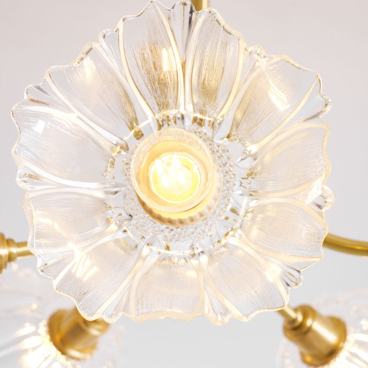Petal Bloom Glass Chandelier Layered Floral Fixture