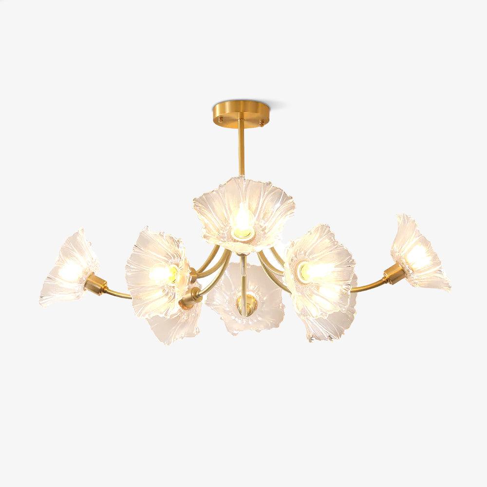 Petal Bloom Glass Chandelier Layered Floral Fixture