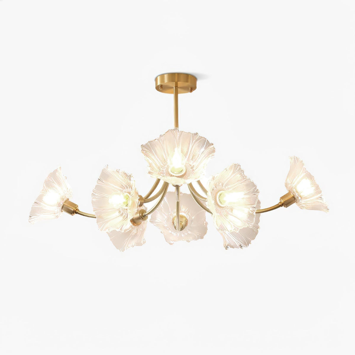Petal Bloom Glass Chandelier Layered Floral Fixture