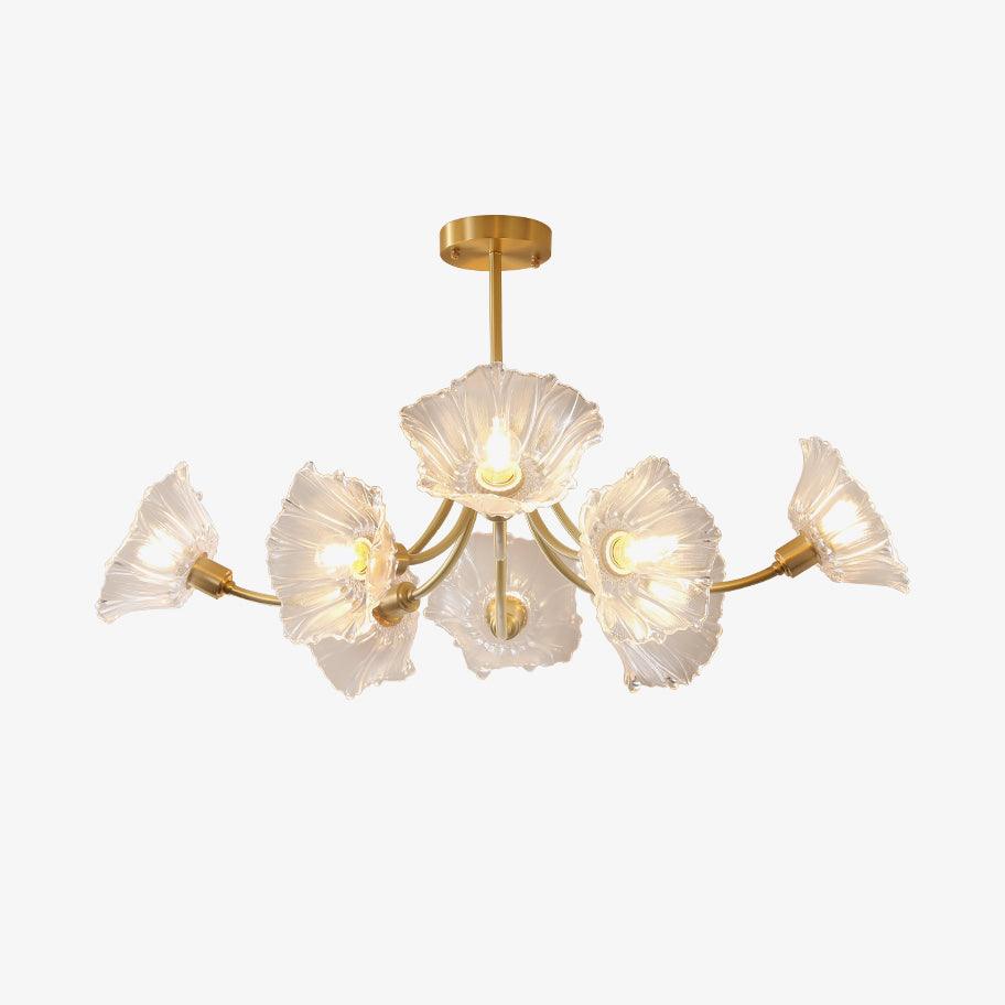 Petal Bloom Glass Chandelier Layered Floral Fixture