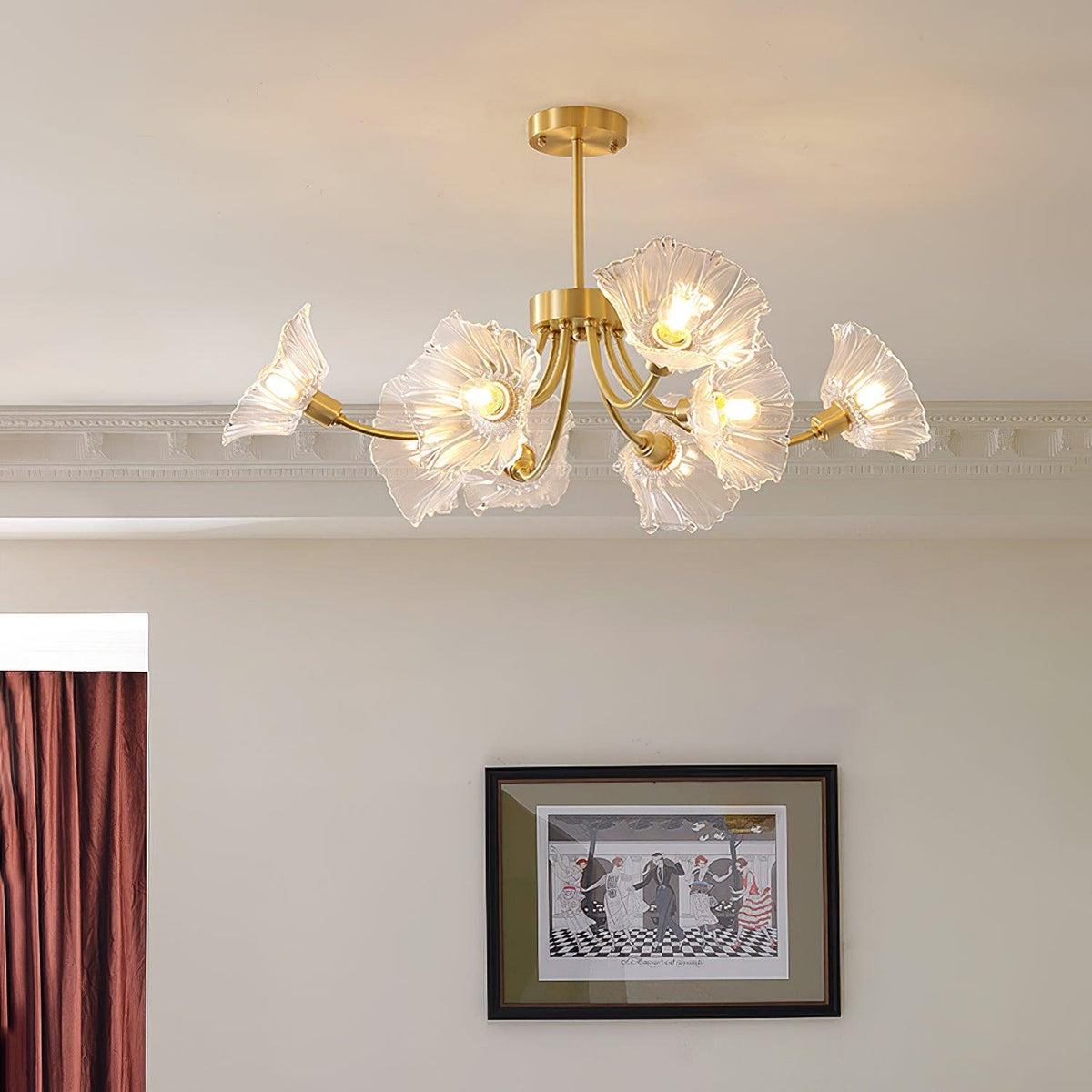 Petal Bloom Glass Chandelier Layered Floral Fixture