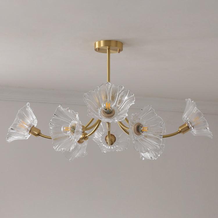Petal Bloom Glass Chandelier Layered Floral Fixture